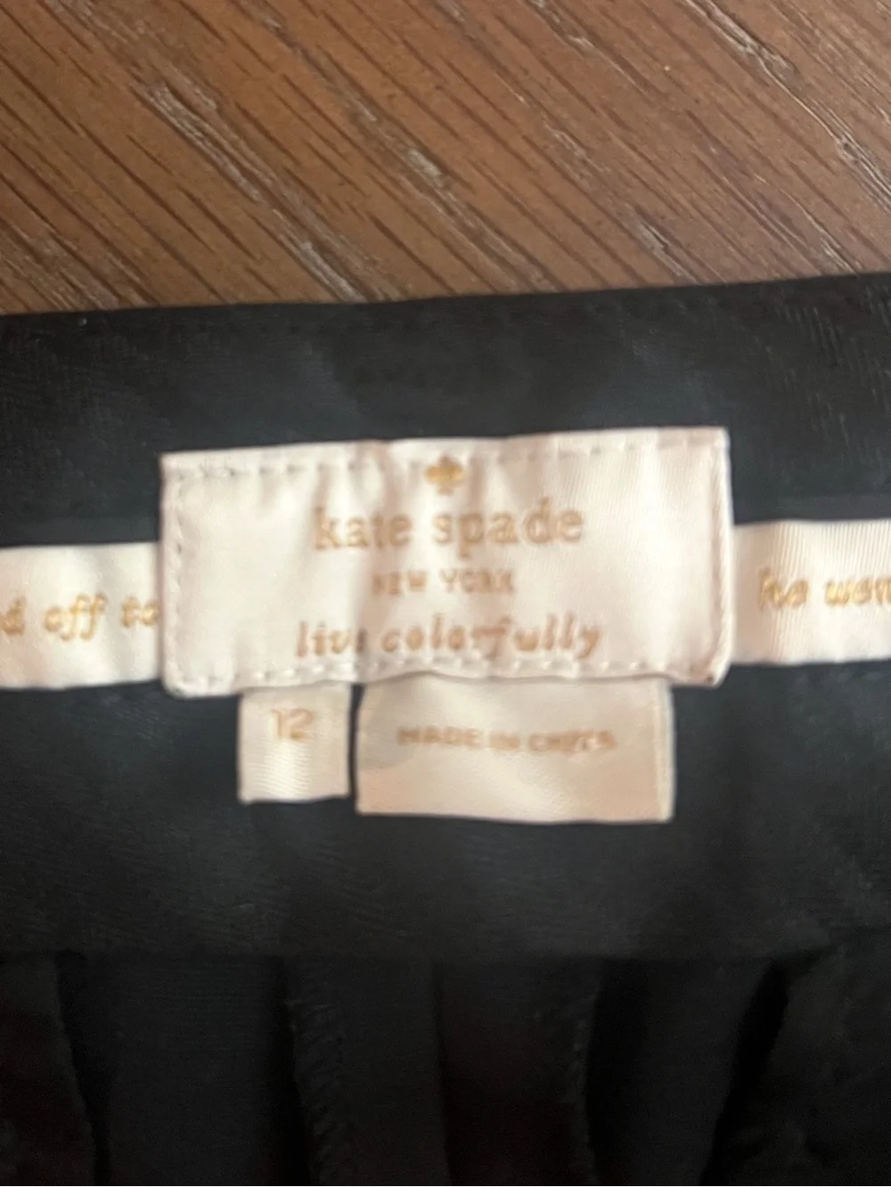 Kate Spade Black High-Waisted Straight-Leg Pants Sz 12